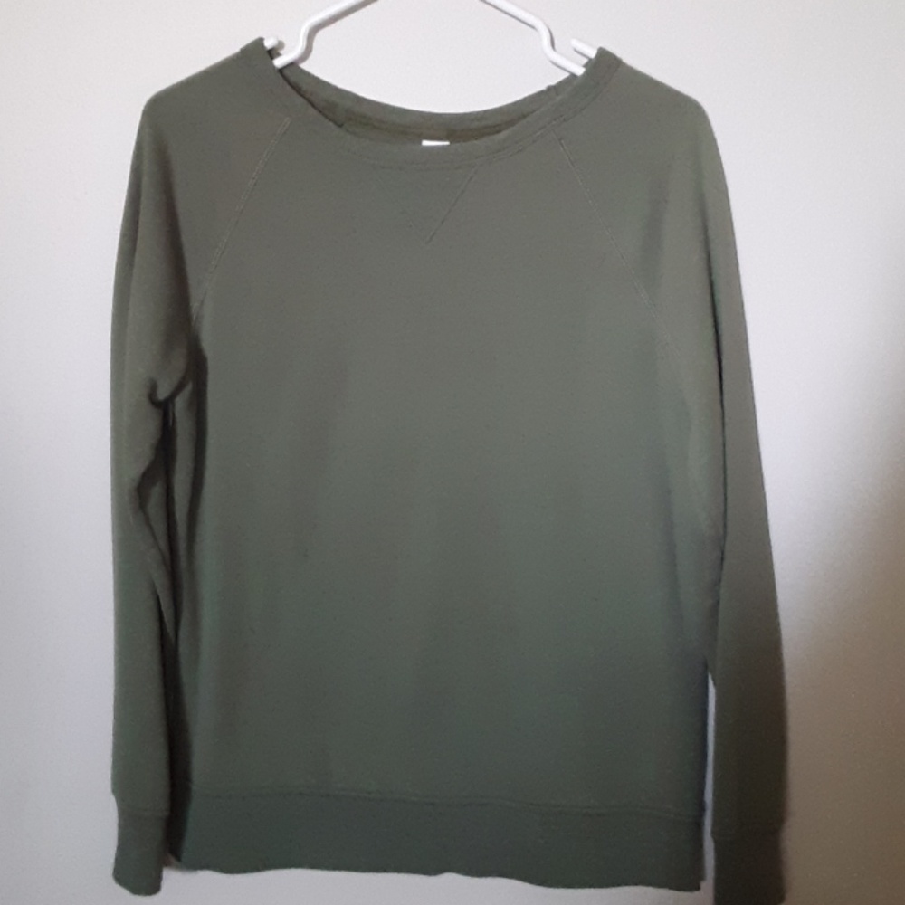 A navy green sweatshirt